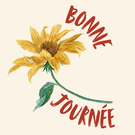 Bonjour floral et lumineux avec un tournesol